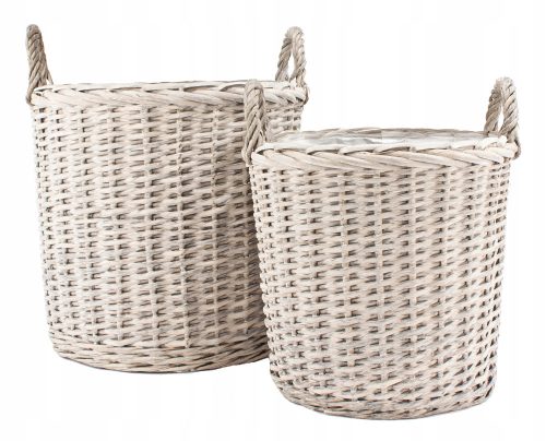  34 cm large basket cover in grey and silver tones