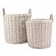  34 cm large basket cover in grey and silver tones