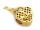  Pendant gold 585 openwork heart charm padlock with key beads 14K