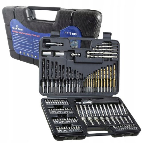 Falon-Tech drill and bit set 109-piece