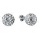  silver earrings pr.925 balls 10mm svarowski