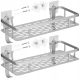 HANGING SILVER ALUMINUM BATHROOM SHELF FOR THE SHOWER, PINNED