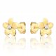  Gold earrings with cubic zirconia FLOWERS Gift 2.1174