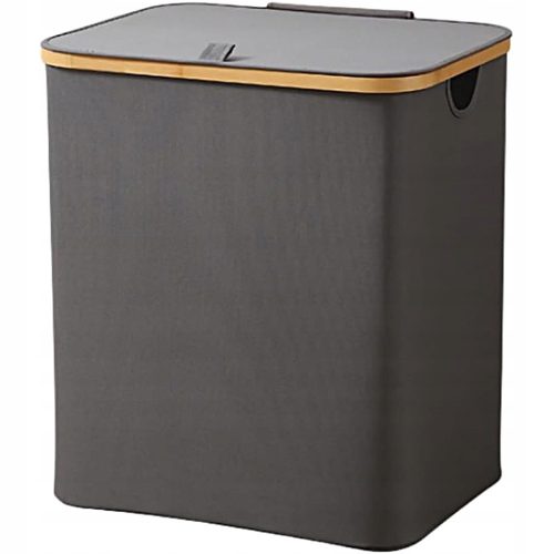 Interlook 75l natural laundry basket, grey and silver tones