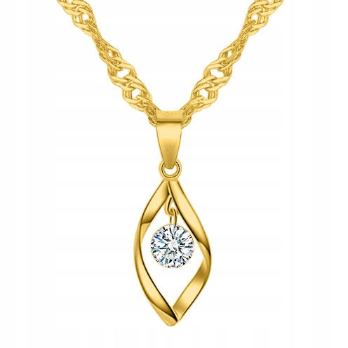  Gold Women's Necklace Chain with Pendant Silver 925