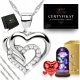  SINGAPORE CELEBRITY SILVER NECKLACE WITH HEART 925 + ETERNAL ROSE LED