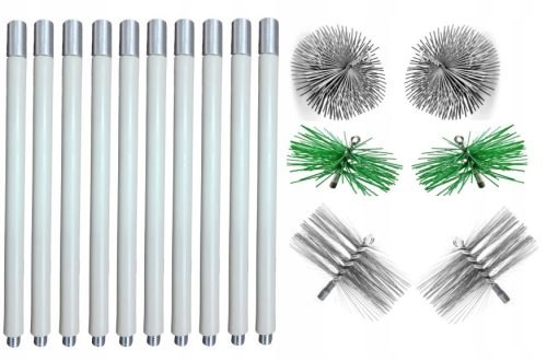 Chimney cleaning set from below 14 m (1.4) with a brush cutter