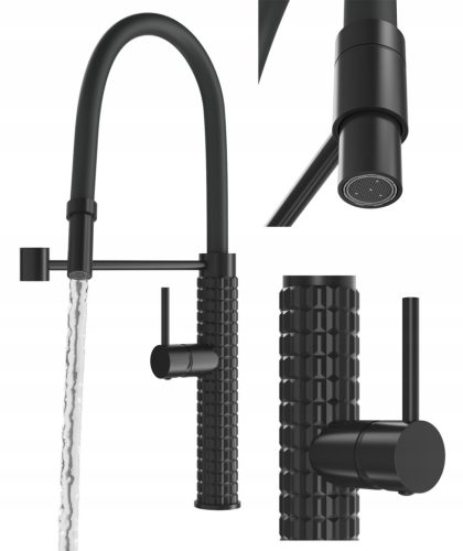 Granitan FANO floor-standing kitchen faucet, black