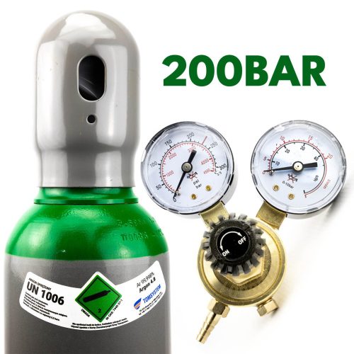 SET – ARGON GAS CYLINDER 8L / 200 BAR (FULL) + GAS REDUCER