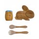  Set with suction cup + cup + bamboo cutlery 6m+ BLW Chichi