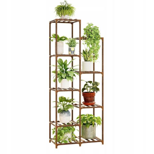 WOODEN FLOWER STAND WOODEN FLOWER STAND, FLOWER POTS, PLANTS, BOOKSHELF WITH 9 SHELVES