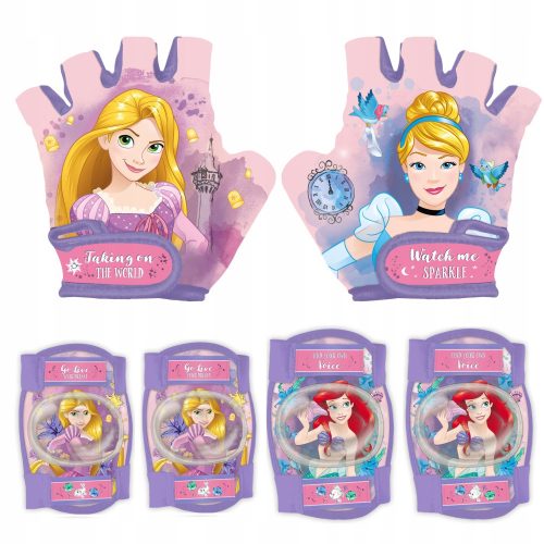  PRINCESS DISNEY BICYCLE PROTECTION KNEE ELBOW + Seven Princess Protective Gloves