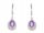  SILVER HANGING EARRINGS RHODIUM PLATED AMETHYST NATURAL