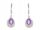  SILVER HANGING EARRINGS RHODIUM PLATED AMETHYST NATURAL
