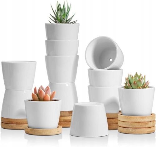  Flowerpot T4 6.5 cm x 6.5 x 5 cm Diameter 6.5 cm Ceramic white