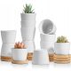  Flowerpot T4 6.5 cm x 6.5 x 5 cm Diameter 6.5 cm Ceramic white