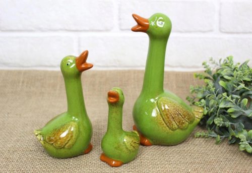  Ceramic figures GEESE large 18x10x8 medium 13x8x6 small 9x6x5 cm