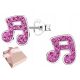  SILVER EARRINGS 925 FOR CHILD GIRL MUSIC NOTES