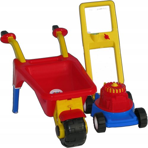 ERS Lawnmower for children 18 m + GIANT POLISH WHEELBARROW Wheelbarrows for children + FREE GIFTS