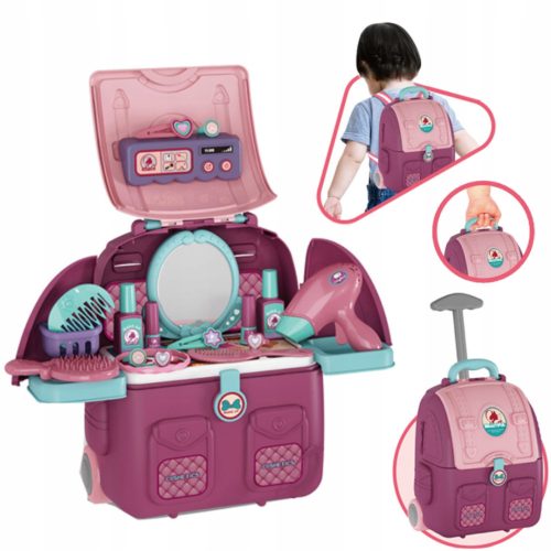  XXL backpack for children, 4-in-1 hairdressing beauty set as a gift