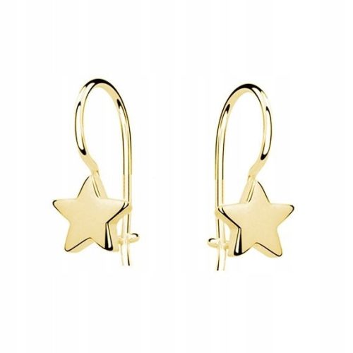  SILVER EARRINGS pr 925 Gold-plated STARS FOR GIRLS CHILDREN fastened