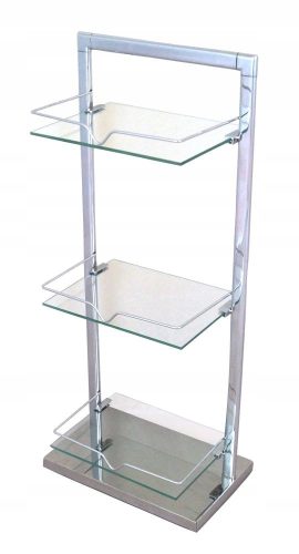 Bluebee silver bathroom shelf 20 x 32 x 75 cm