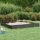 Sandbox with seats, grey, square, pinewood