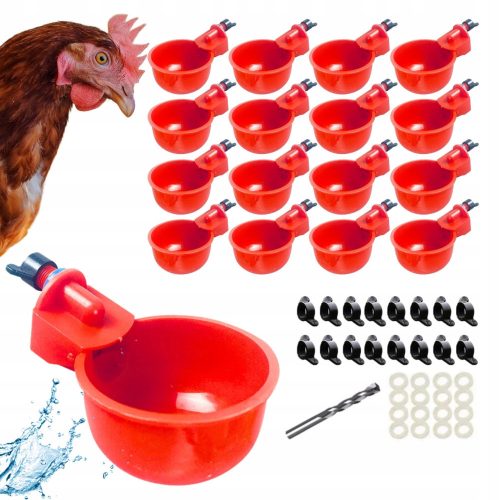 16x automatic water beaters for chickens and birds, free drilling chicken set