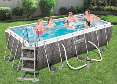 POOL WITH FRAME LADDER ACCESSORIES 412x201x122cm