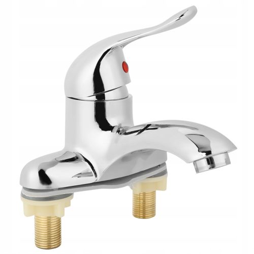 sink in the bathroom with two faucets