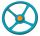 SUN - MOVABLE STEERING WHEEL PLAYGROUND TURQUOISE OG