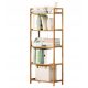 Bamboo bathroom shelf with 5 shelves, bathroom and kitchen ladder