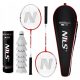 Nils NRZ205 racket set + Nils FEATHER WHITE badminton set 6-piece