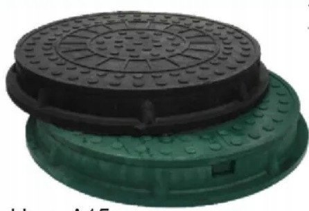 Manhole cover for septic tank 60 cm PP 1.5 t class A15 green