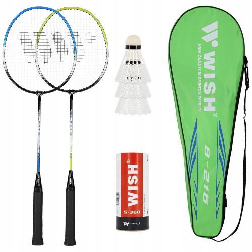 Cover, set of WISH Steeltec 216K rackets with shuttlecock