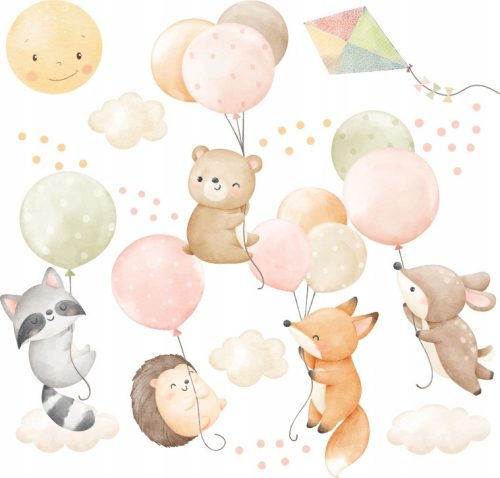  Wall sticker, animals, balloons, 50 x 100 cm, BK8