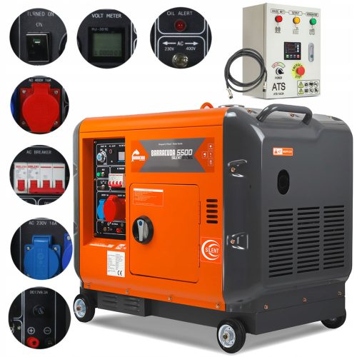 Barracuda 5500 W portable three-phase generator, diesel