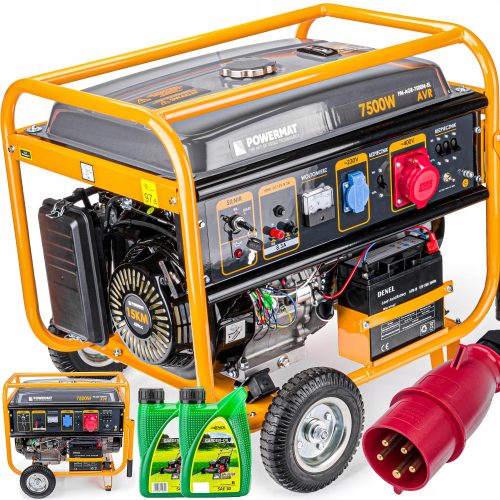 Portable three-phase generator Powermat 7500 W petrol