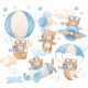  WALL STICKER BEARS, PILOTS, BALLOONS 50x100cm BK9