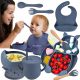  SILICONE TABLEWARE SET FOR CHILDREN AND BABIES 9 ELEMENTS