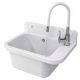 Sink, technical compartment, white, flexible Paron spout.