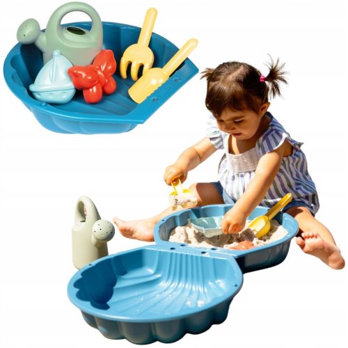 SMOBY LIFE 2-PIECE ECOLOGICAL SANDBOX IN SHELL SHAPE 18M+