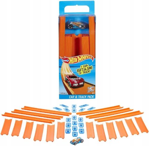  Mattel Hot Wheels Track Builder track with one car