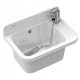 UTILITY SINK WHITE BASKET GARAGE PARON FAP EXTENDABLE SPOUT CHROME HAND