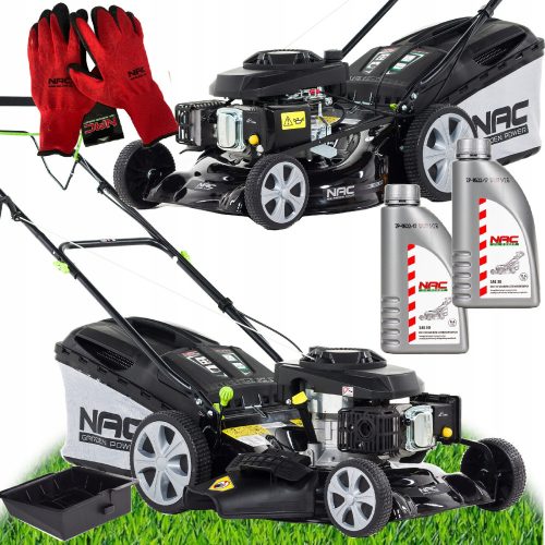  Petrol lawn mower with NAC basket, 196 cm³ capacity. Basket 60 l, cutting width 51 cm + 3 other products