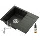 Granitan MILANO single-bowl sink, black granite