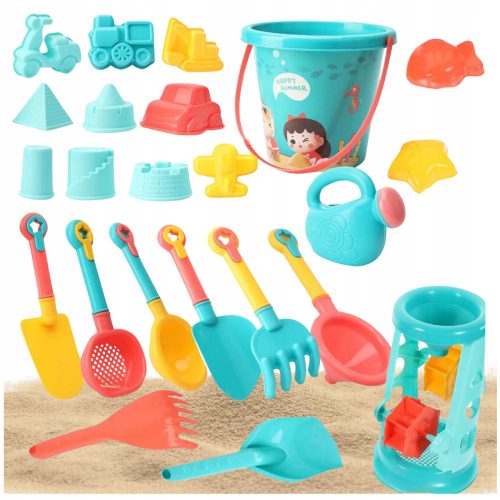 Sand toys for the beach, molds, bucket, shovel, watering can, XXL set