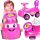  CHILDREN'S PUSH RIVER WITH SOUND CAR WITH HORN PINK + Classic EcoKidWood sticker 1 pc.