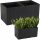  Flowerpot Lamela 80 cm x 40 x 40 cm plastic black, grey and silver tones