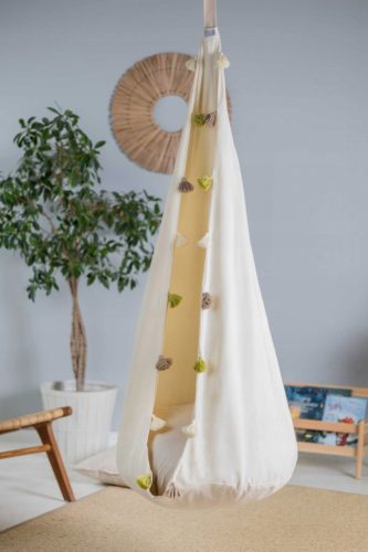 SWING COCOON CREME FRINGE Diameter 70 cm